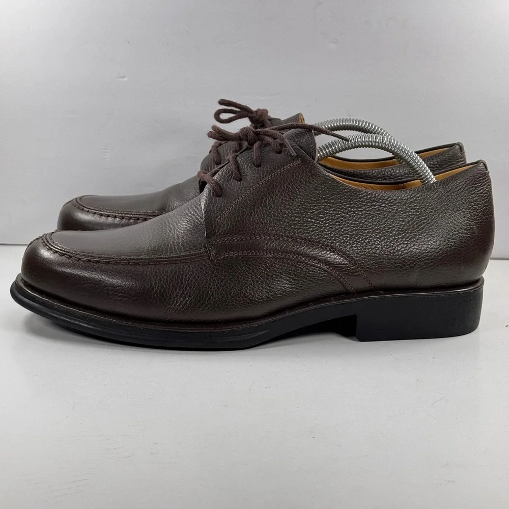 Sandro Moscoloni Vineyard Merlot Brown Pebbled Leather Moc Toe Oxfords Mens 11 D